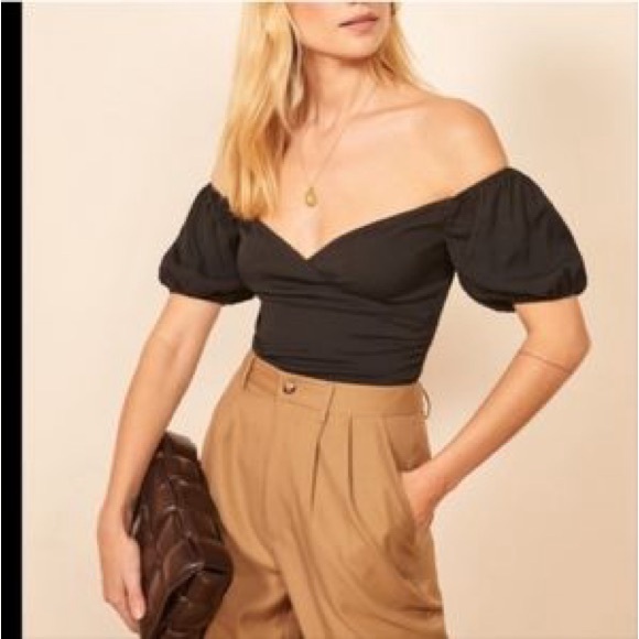 Reformation Lampone Top in Black - Picture 1 of 6